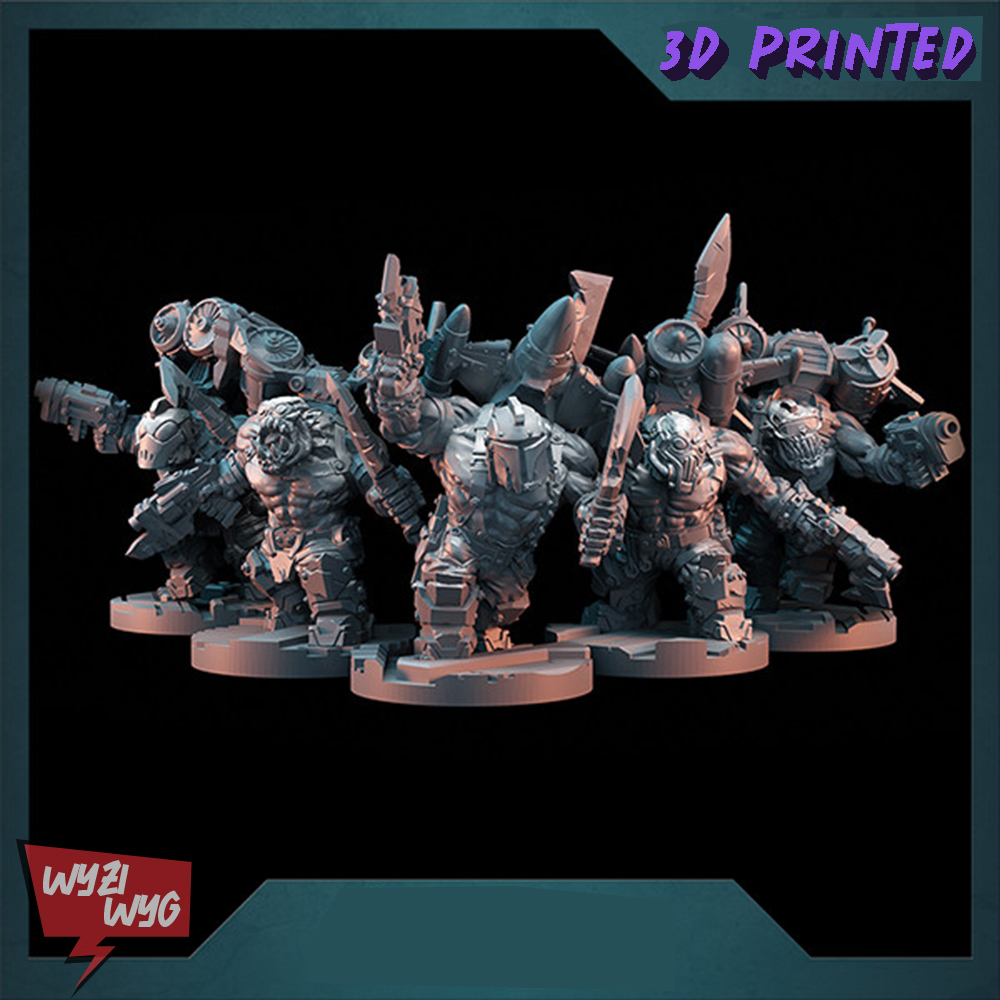 3D Printing Construction - Rocket Orcs Armour Miniature, Green Skin