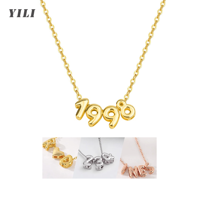 3D Printing Gold - Personalized 3D Bubble Letter Necklace Custom