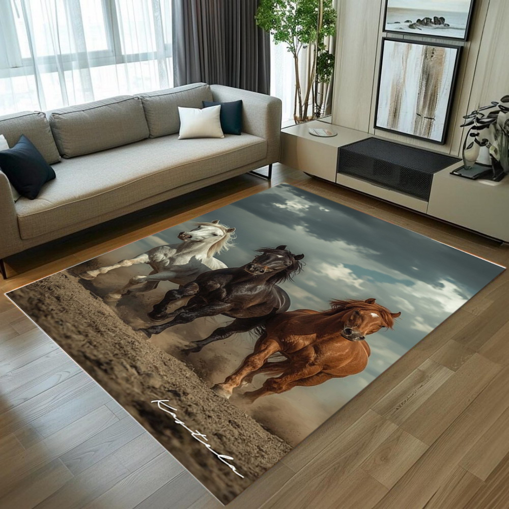 3D Printing Tablet - Galloping Horses Area Rug 3D Realistic