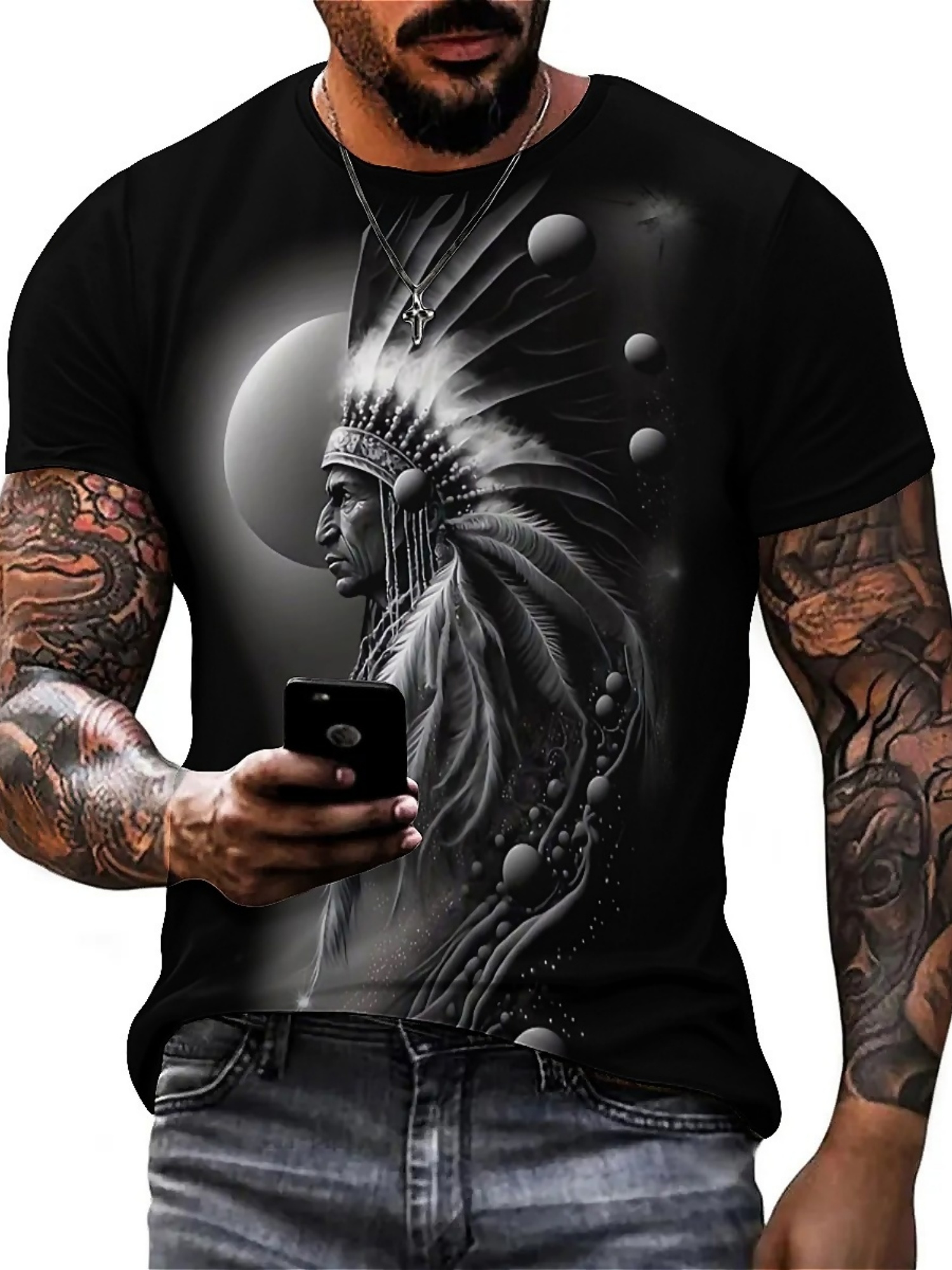 Men's 3D Printed Tribal Chieft - 3D Printing Designing ulasan dan harga