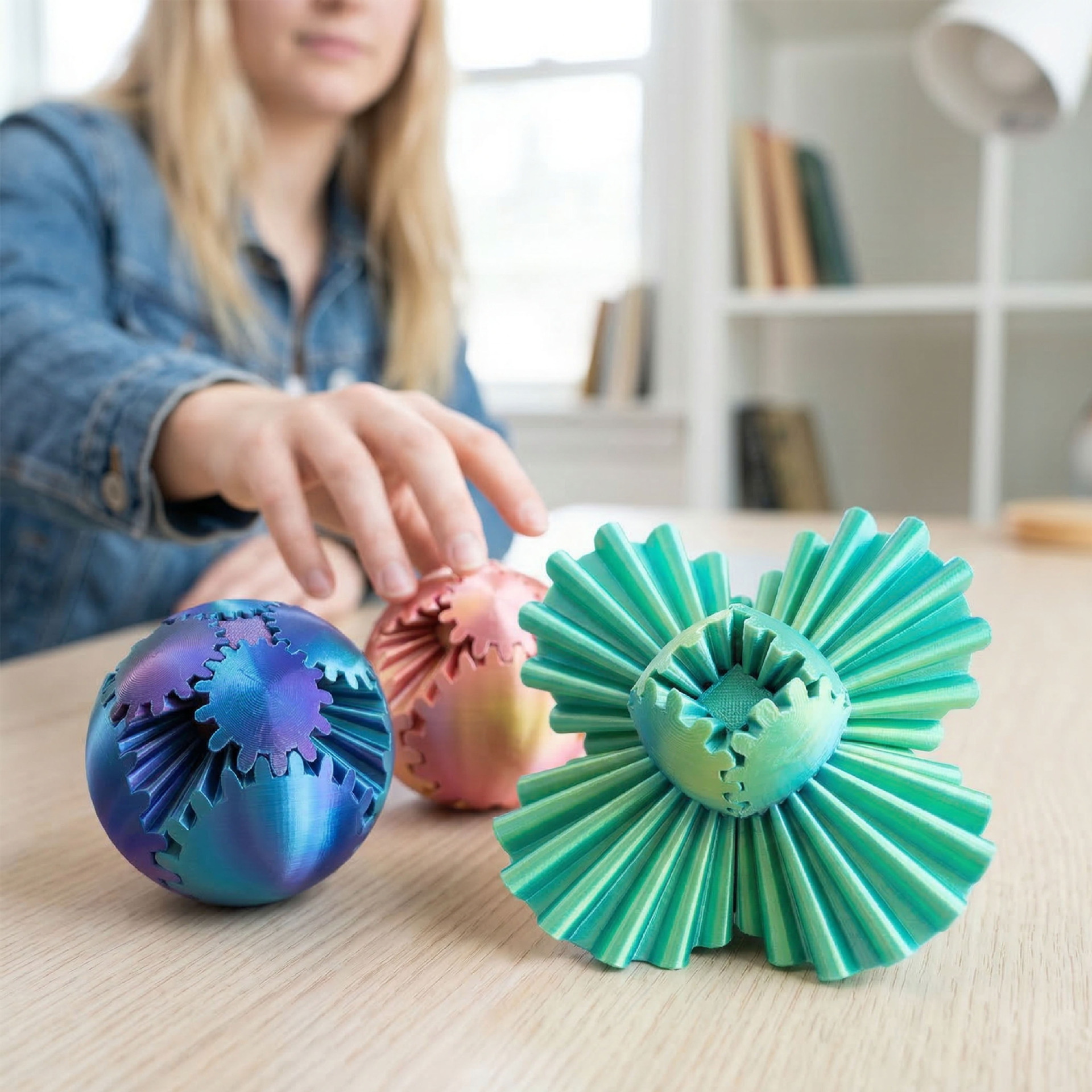 1PC Gear Ball 3D Printed Fidge - 3D Printing Fidget Toys ulasan dan harga