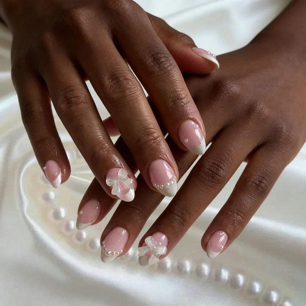 24Pcs Pink Print French Tips F - 3D Printing Ptc ulasan dan harga