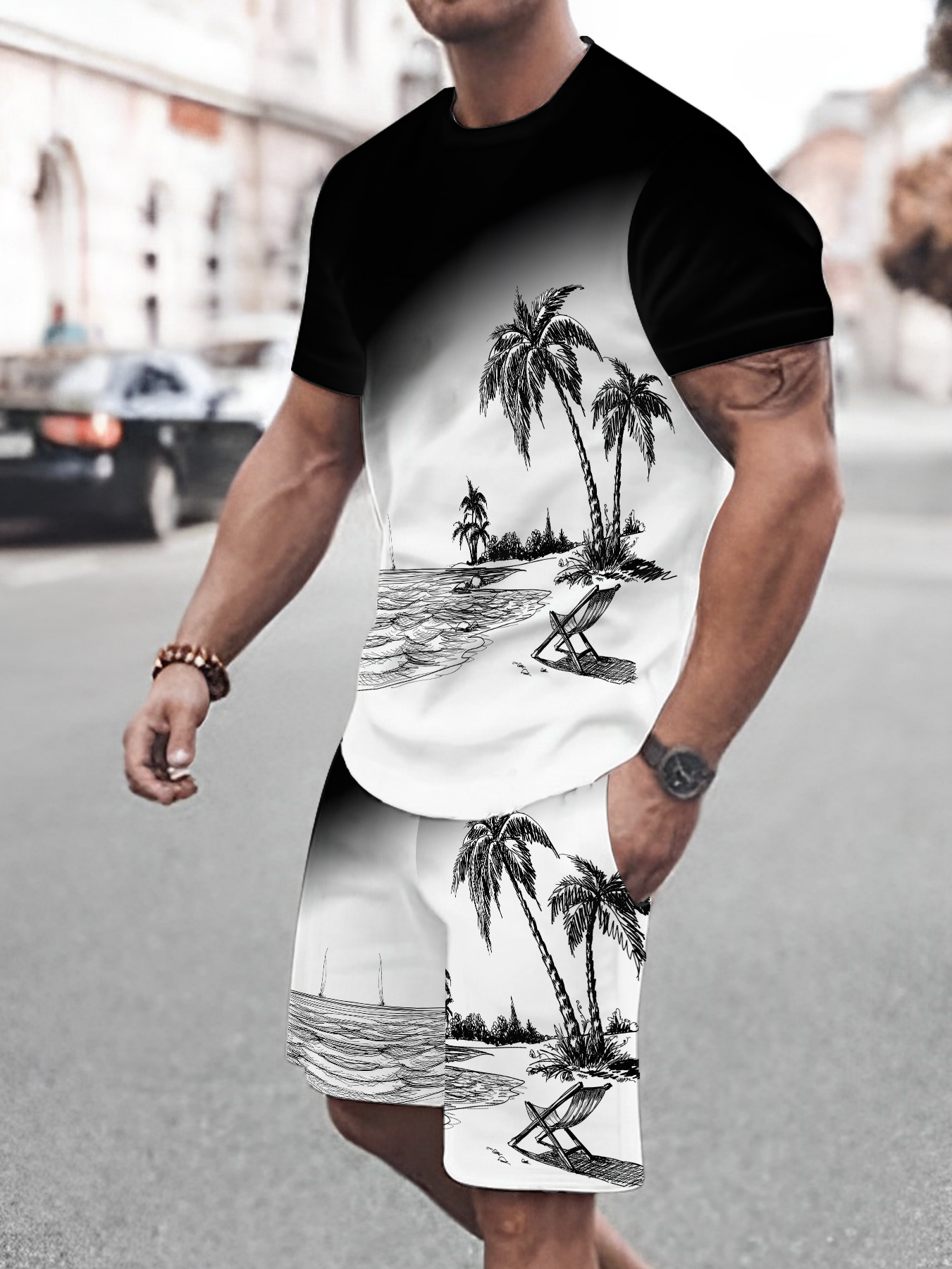 2026 Summer New Men's Short-Sl - 3D Printing Designing ulasan dan harga