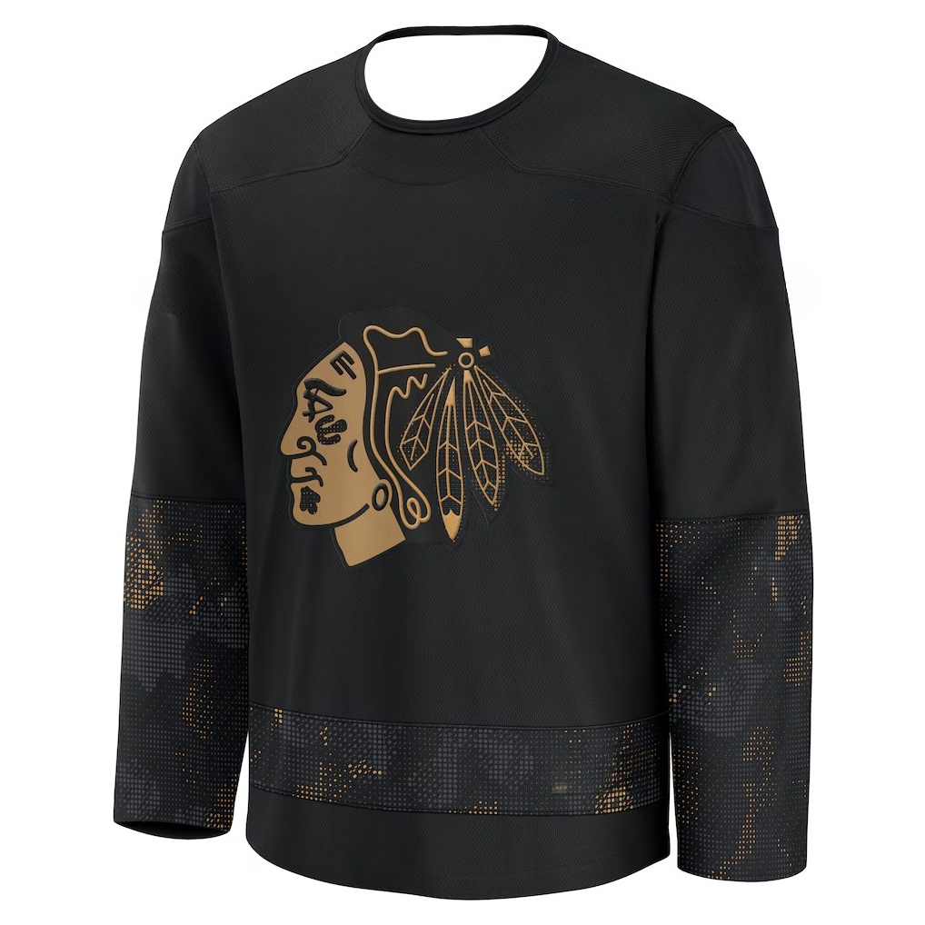 Hockey Jersey - Black with Gol - 3D Printing Gold ulasan dan harga
