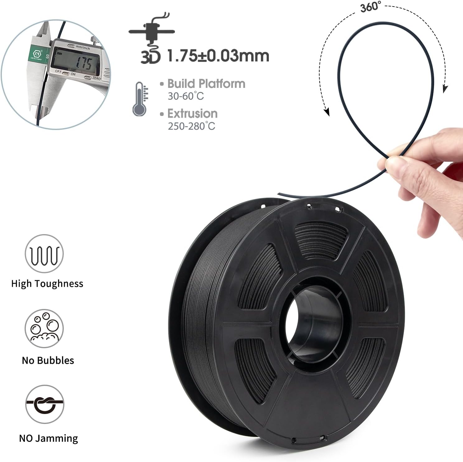 Carbon Fiber ASA Filament 1.75 - Asa Filament Outdoor ulasan dan harga