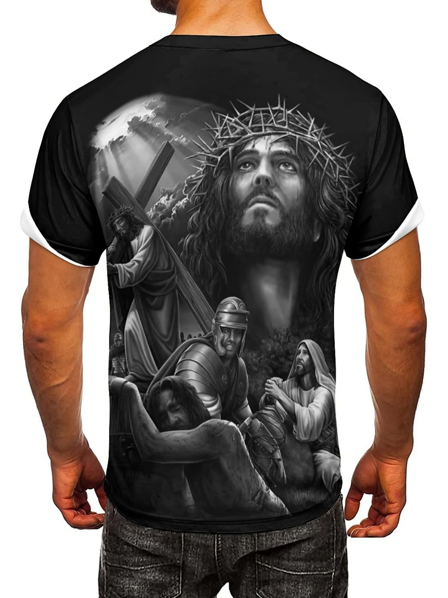 Men'S Plus Size Jesus 3D Print - 3D Printing Designing ulasan dan harga