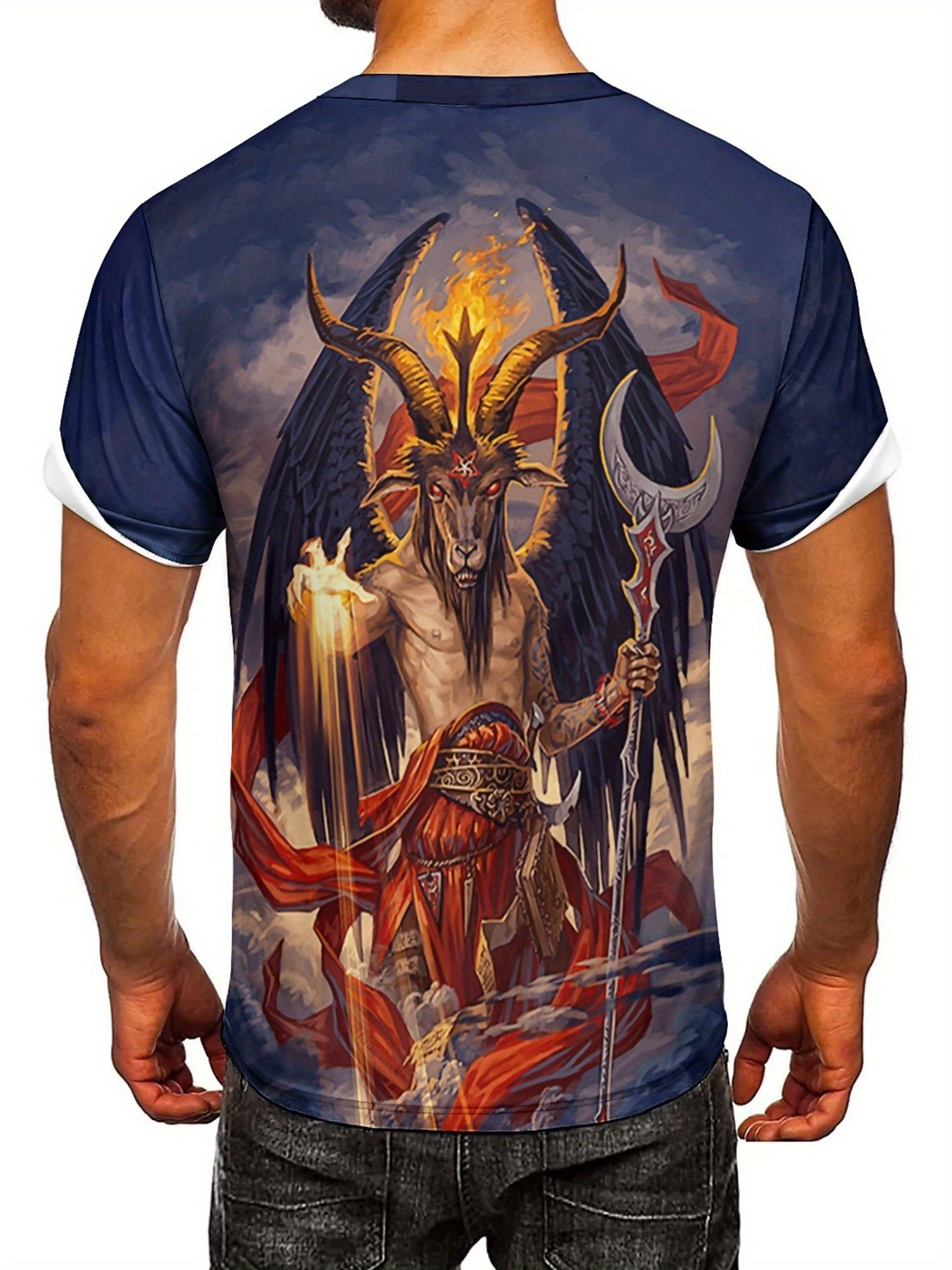 Men's 3D Demon Print T-Shirt | - 3D Printing Designing ulasan dan harga