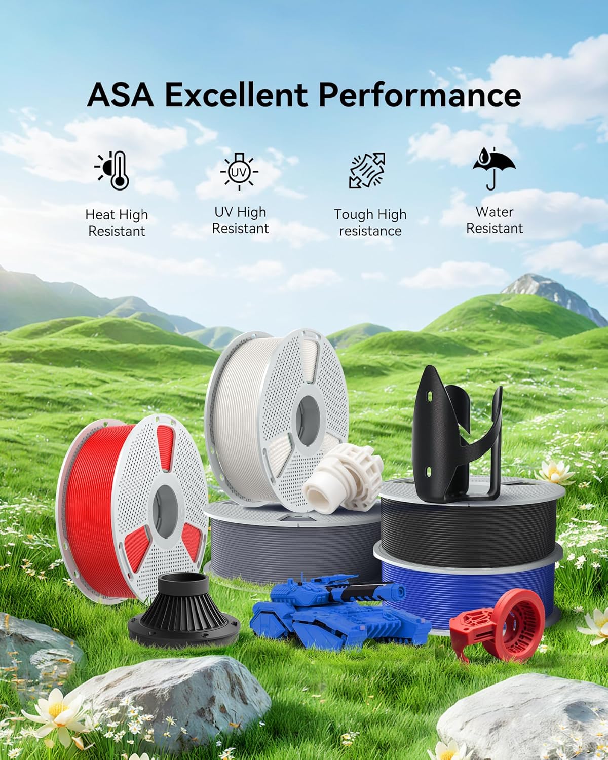 SUNLU 10KG ASA 1.75mm 3D Print - Asa Filament Outdoor ulasan dan harga